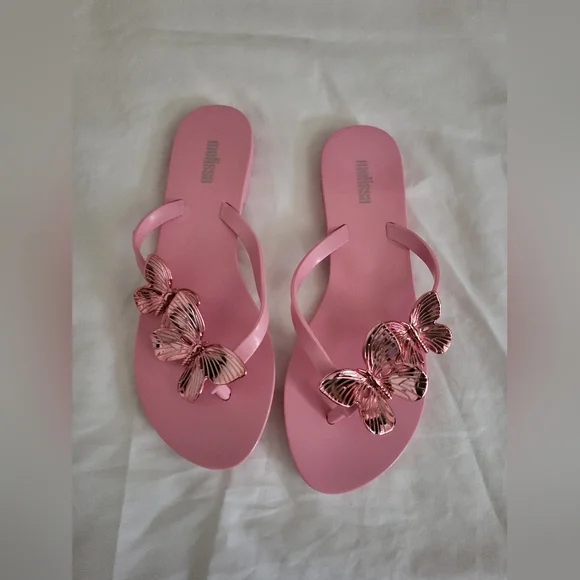 Melissa Pink Butterfly Sandals* - Picture 1 of 3